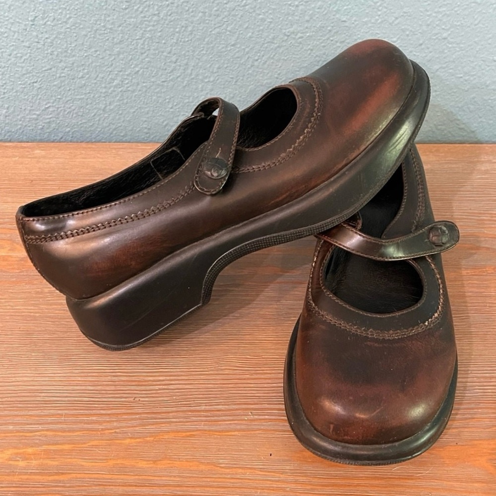 Dansko Brown Leather Mary Jane Flats